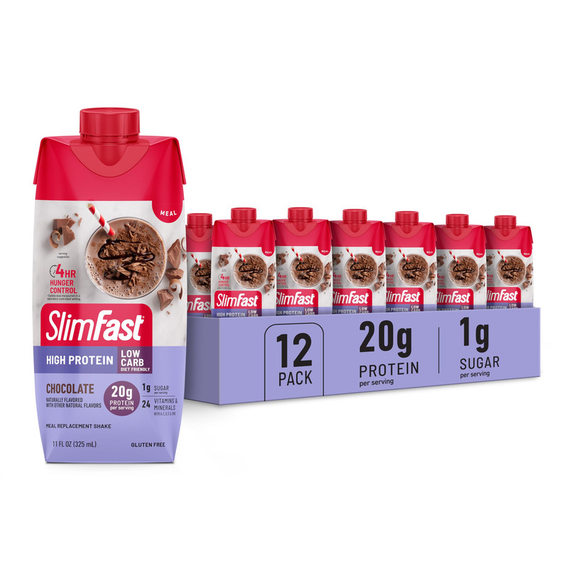 Slimfast Protein Shake Chocolate- 20G Protein Meal Replacement Shake Ready To