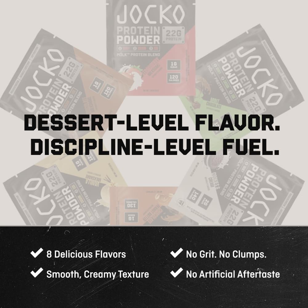 Jocko Fuel Whey Protein Powder, Vanilla Milkshake, 22g Protein, Digestive Enz…
