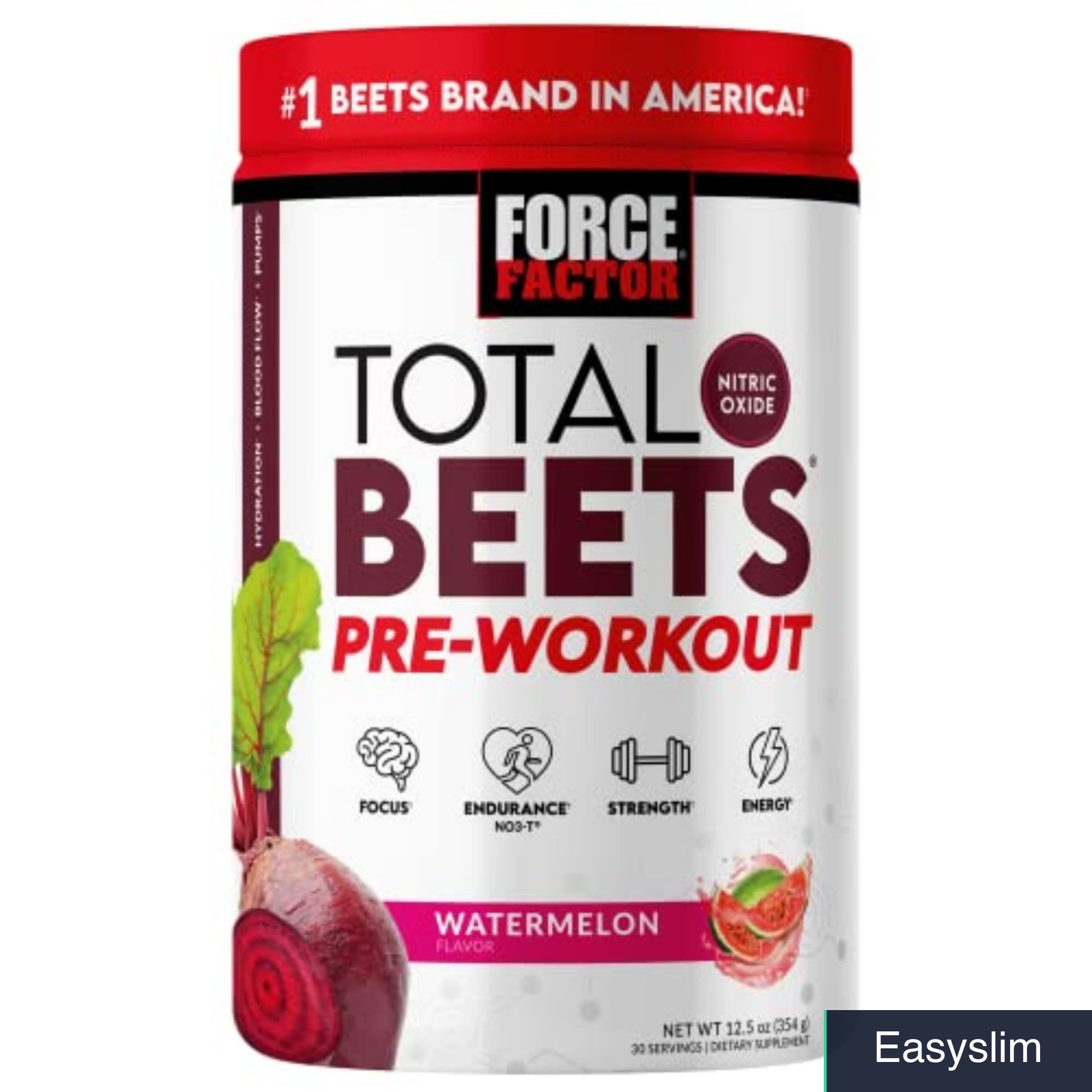 Pre-Workout Powder Beet Root Watermelon 250mg Caffeine 30 Servings