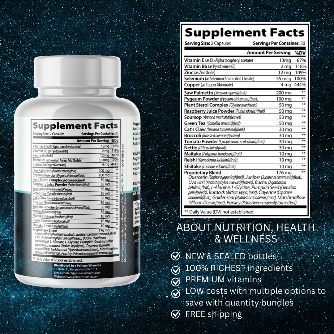 Zeriva- Prostate Support- 2 Bottles- 120 Capsules
