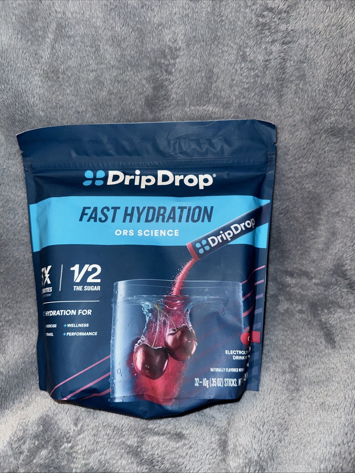Drip Drop Hydration Cherry Electrolyte Powder Drink Mix 32 Sticks Exp 04/2030
