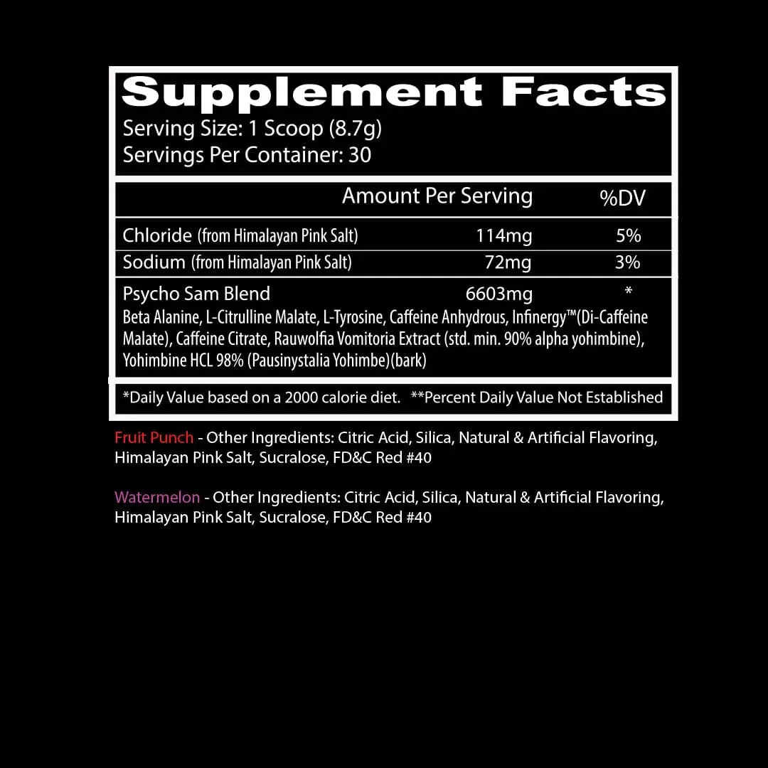 Insane Labz Psycho Sam Energy Preworkout