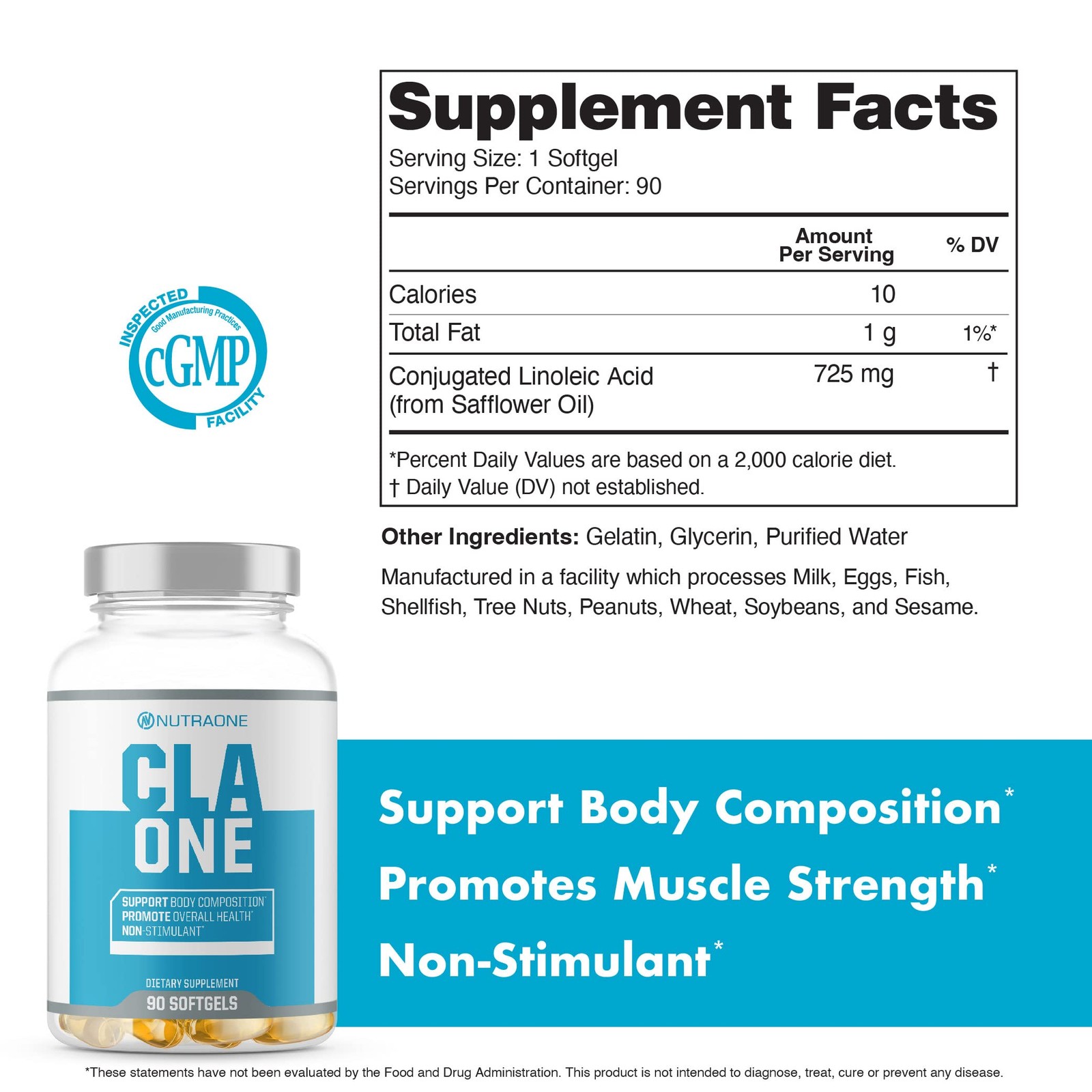 NutraOne CLAOne Supplement from Nutrition — Conjugated Linoleic Acid CLA Natu…