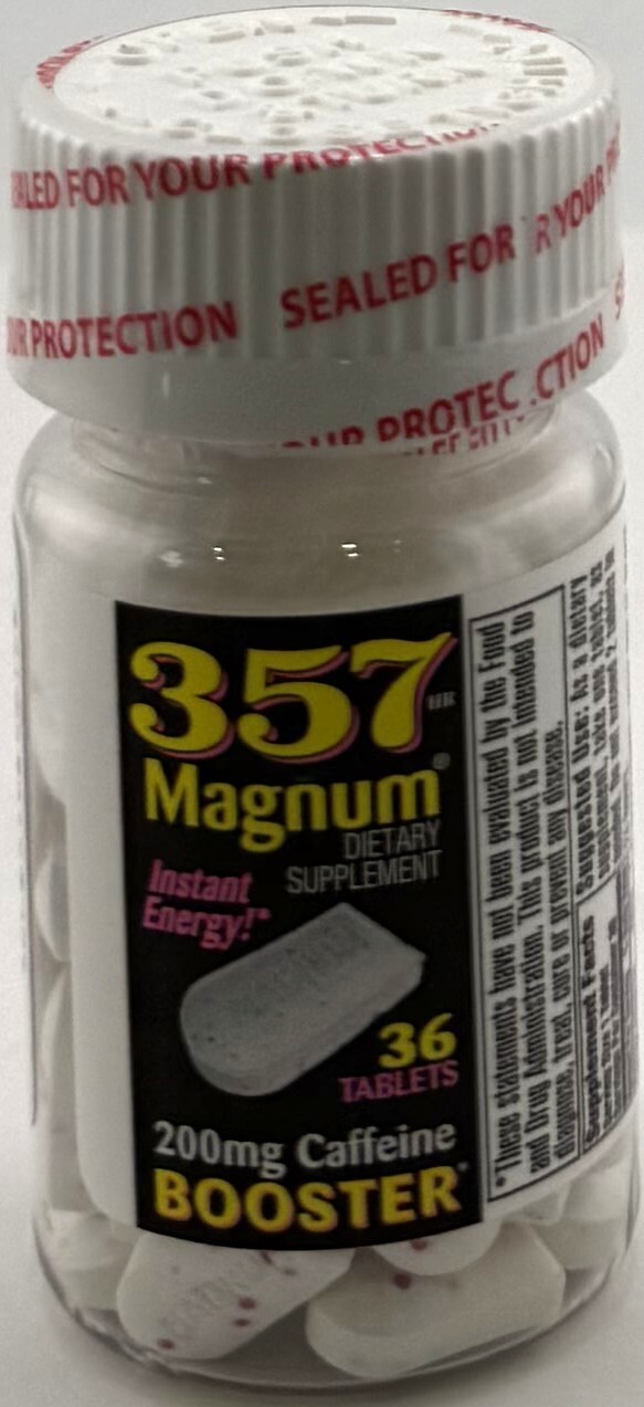 (3) 357 Magnum Instant Energy 200mg CAFFEINE BOOSTER 36 Tablets/Bottle 3 Bottles
