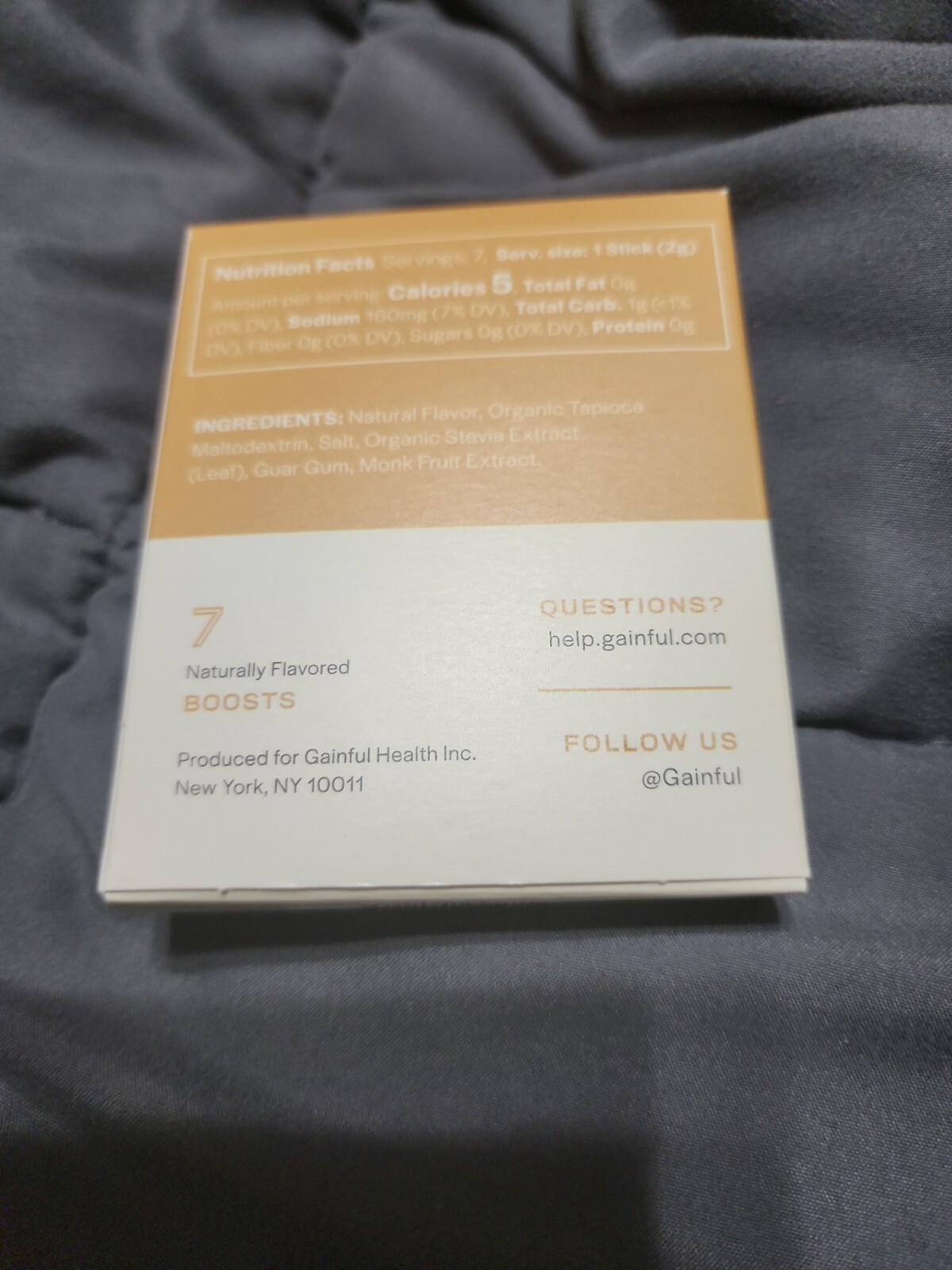 Gainful Flavor Boost Packets Sea salt caramel NIB