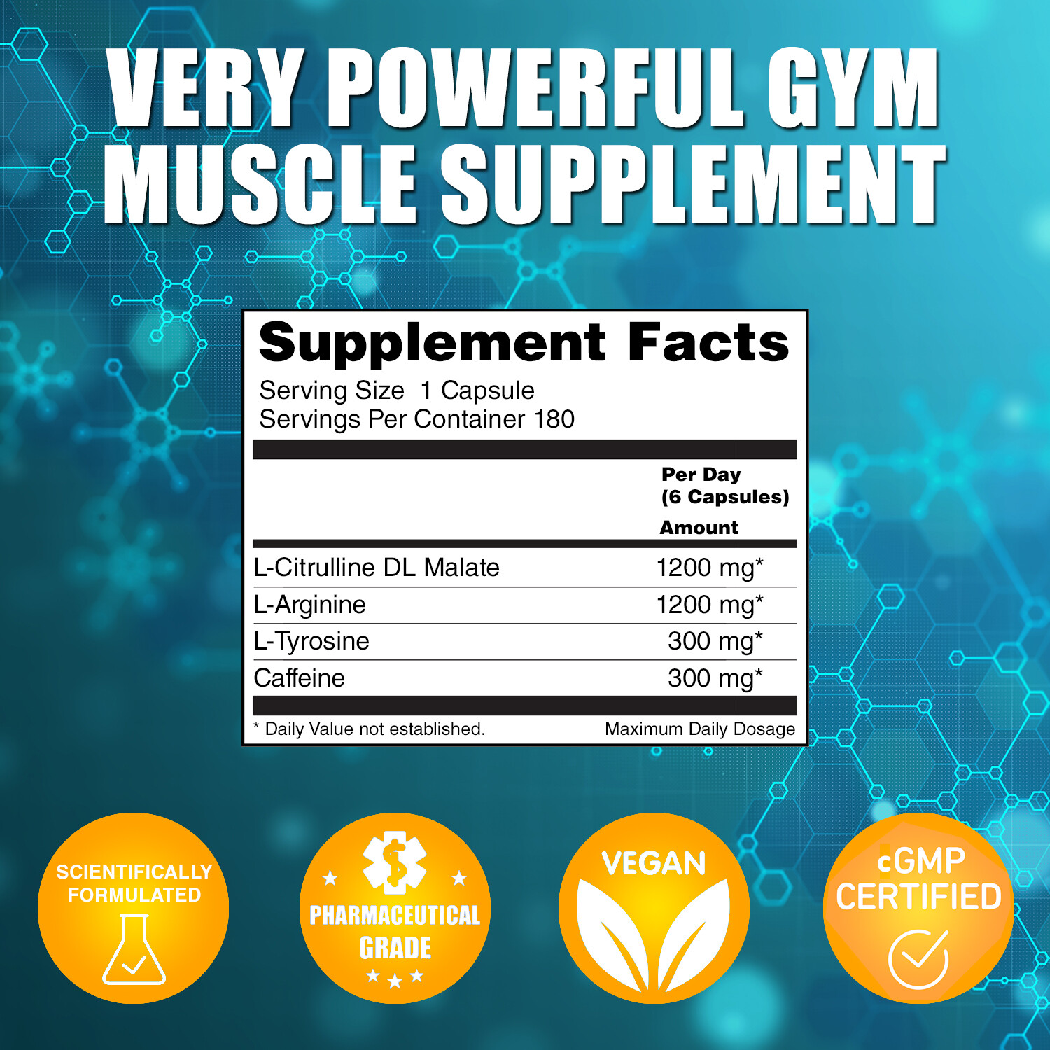 LA MUSCLE Vasculator EXTREME – Instant Muscle Strength Boost Pre / Intra Workout