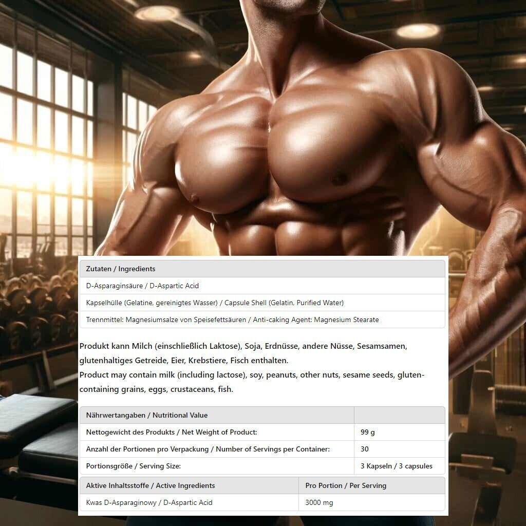 DAA 3000 90 capsules – Testo production, muscle strength, libido, regeneration