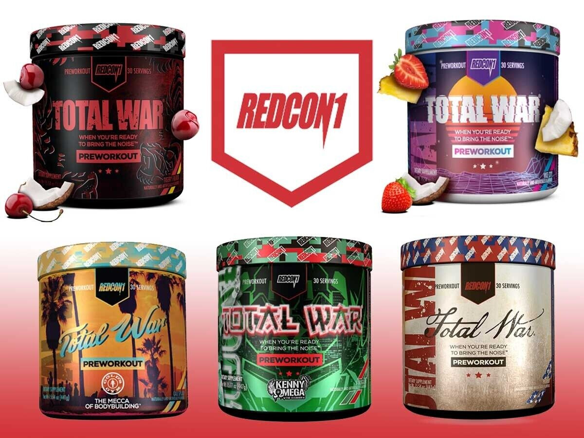 REDCON1 TOTAL WAR Pre Workout Insane Energy New Formula NEW FLAVORS! FREE SHIP