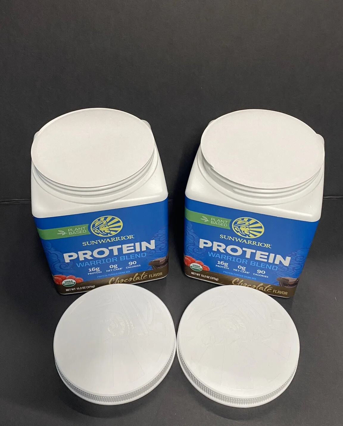 2 Warrior Blend Organic High Performance Protein Powder 13.2 Oz (375g) Chocolate