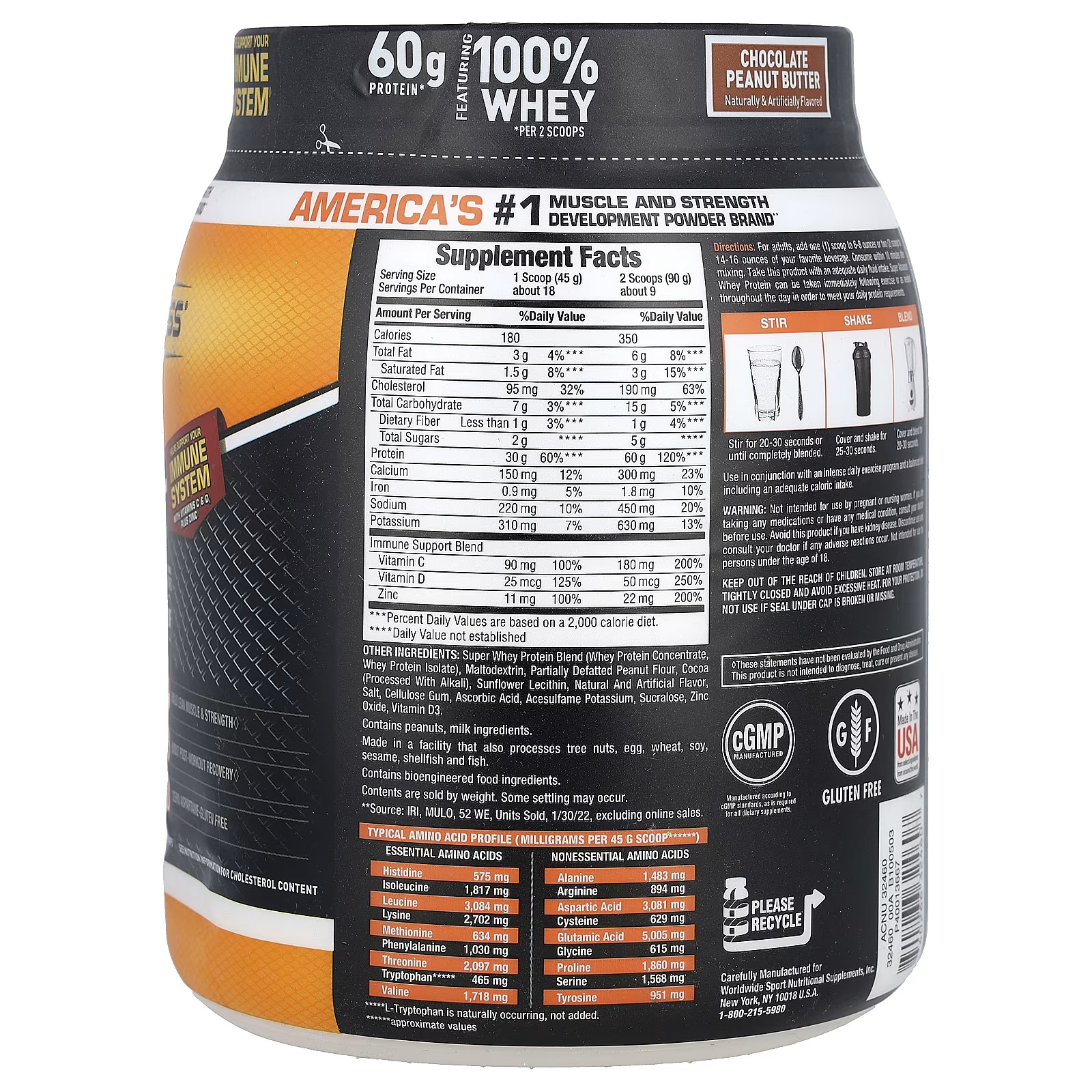 2 X Body Fortress, Super Advanced Whey Protein, Chocolate Peanut Butter, 1.78 l