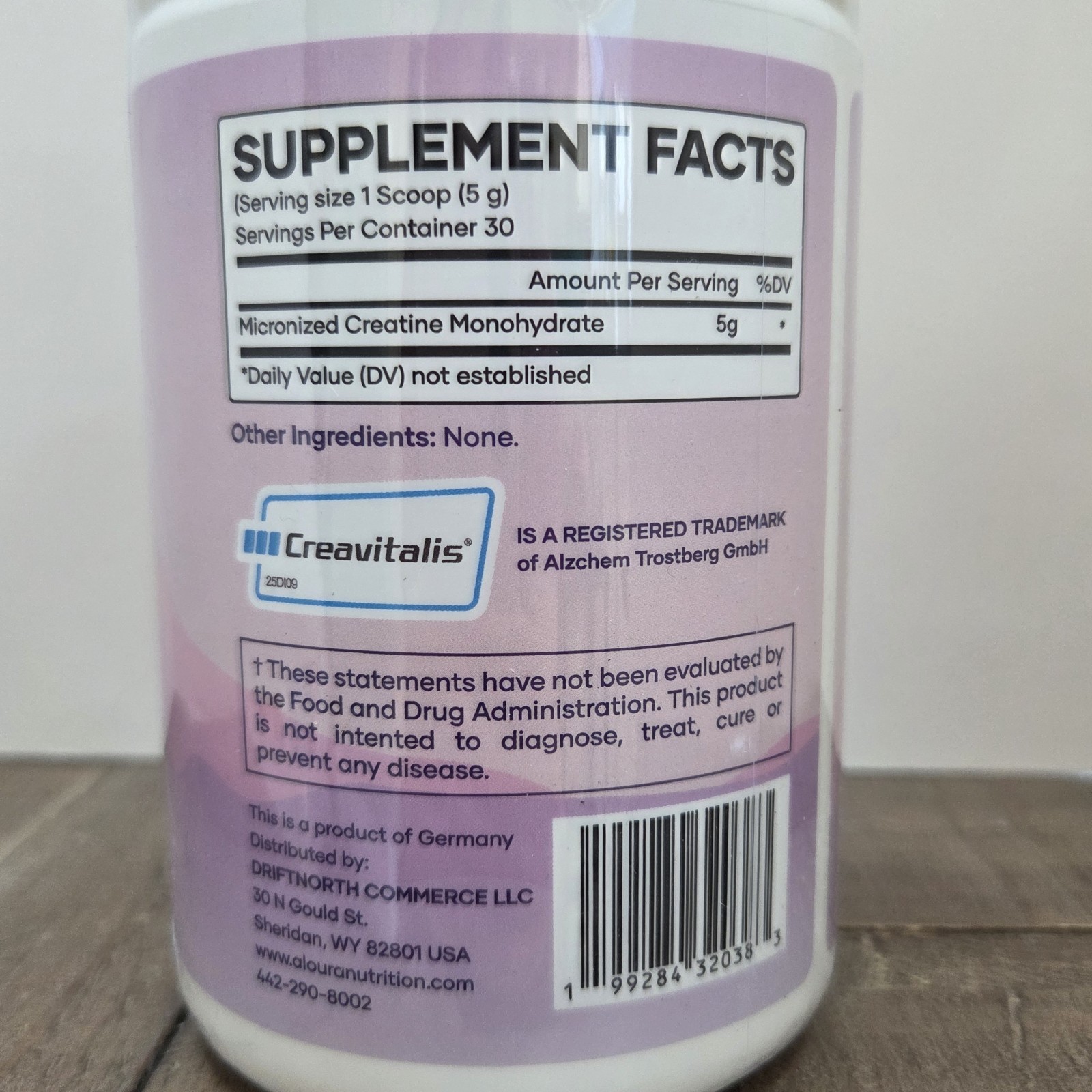 Aloura Nutrition Balance Creatine Monohydrate Creavitalis, Unflavored 5.29 oz