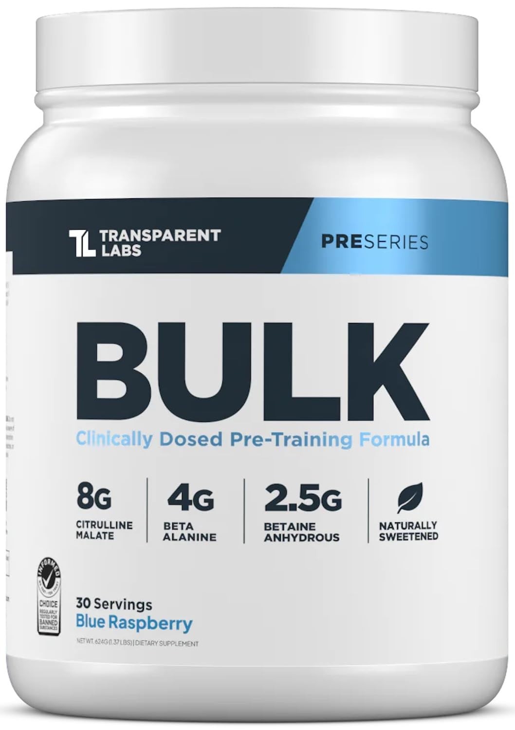 Advanced Pre-Workout Powder – Naturally Sweetened, Muscle Building Formula, 30 S