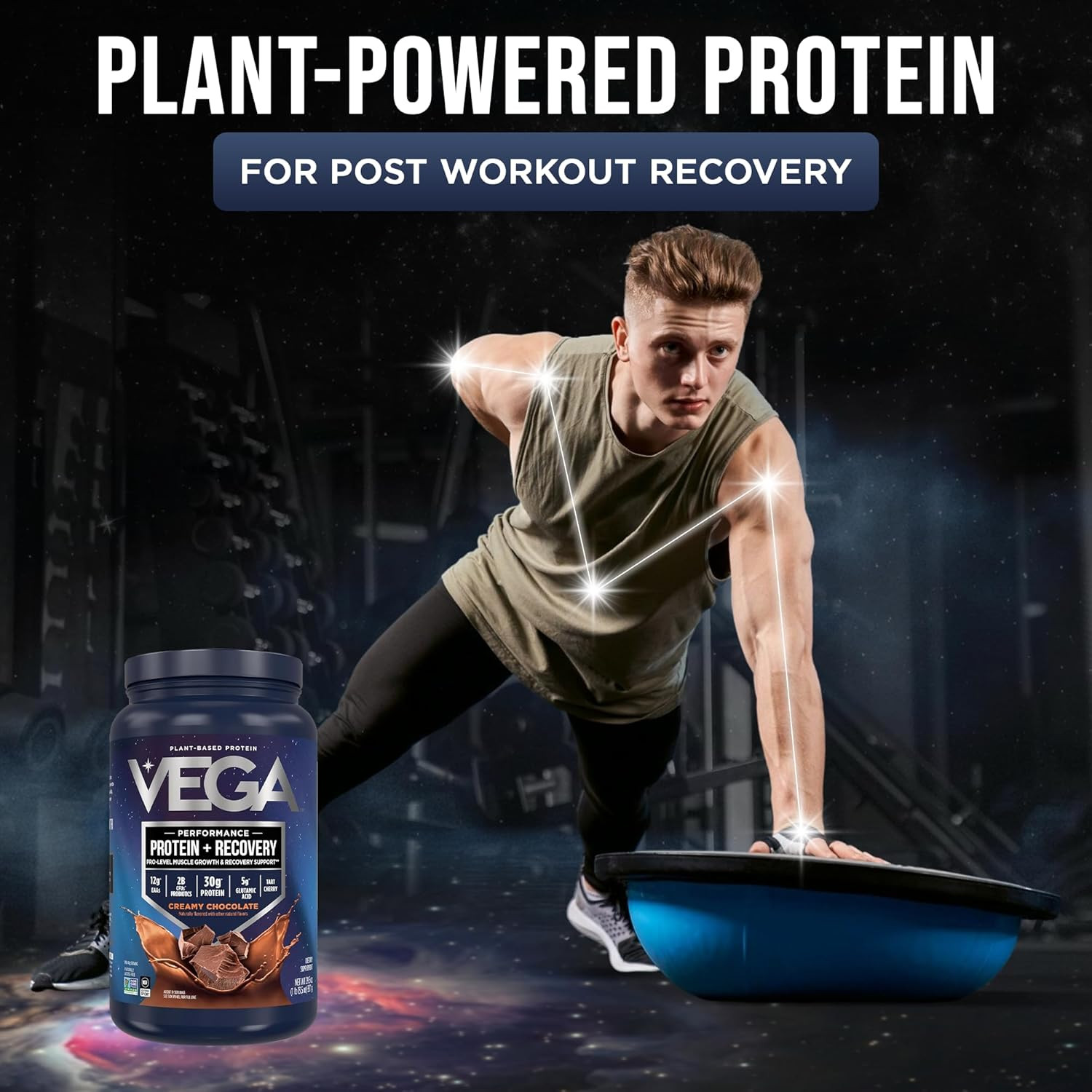 Protein + Recovery, Chocolate – 30G n Protein, Dairy & Gluten Free, Probiotics,