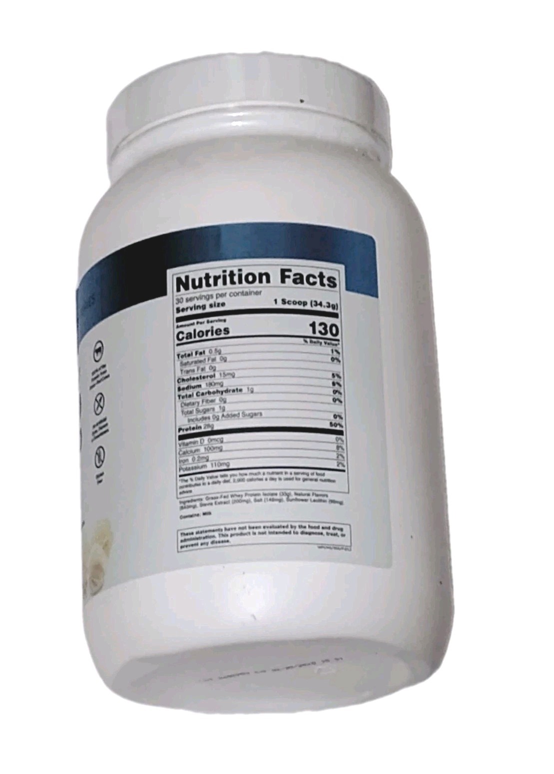 Transparent Labs 100% Grass Fed Whey Protein Isolate French Vanilla 30 Serving