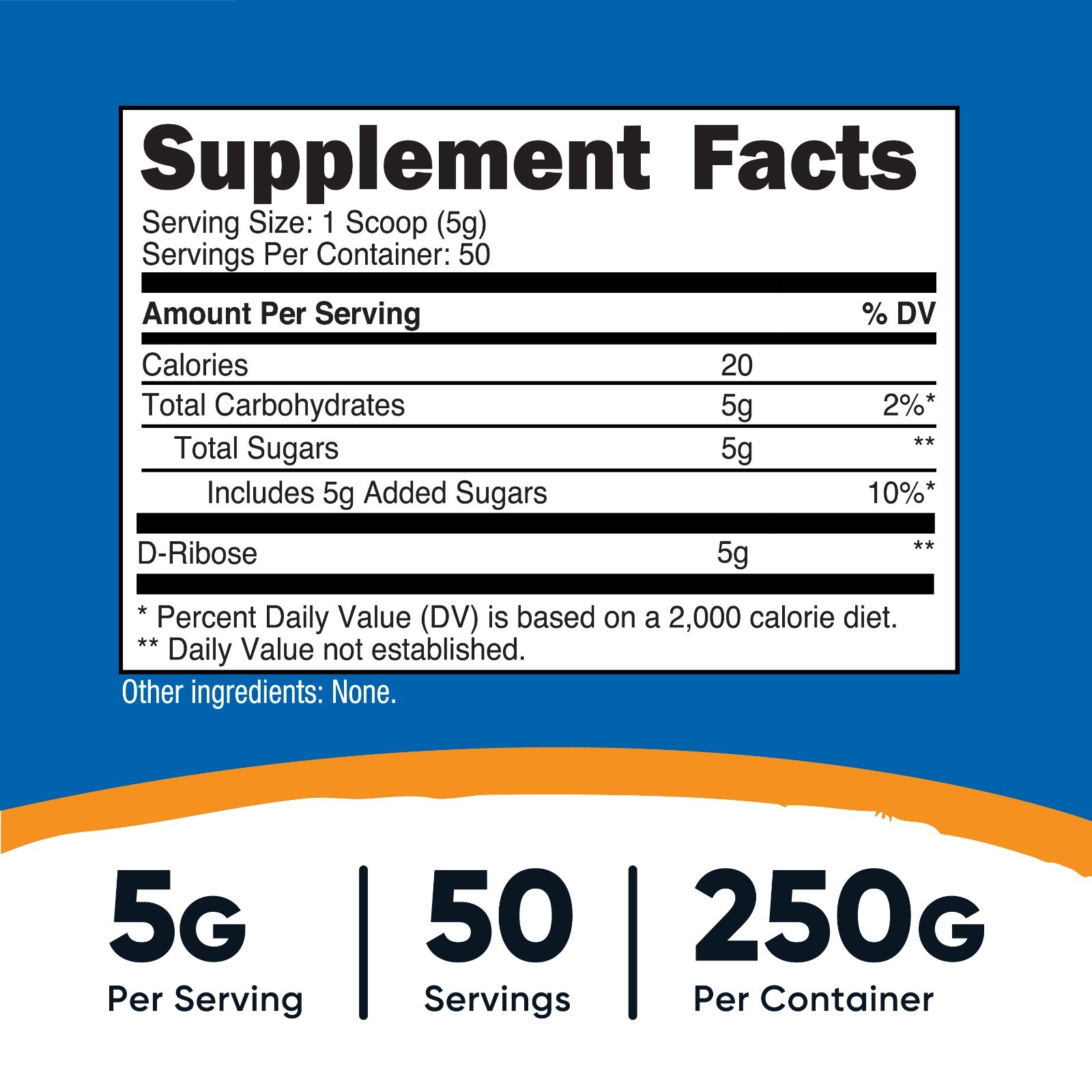 Nutricost Pure D-Ribose Powder (250 Grams) – High Quality D-Ribose