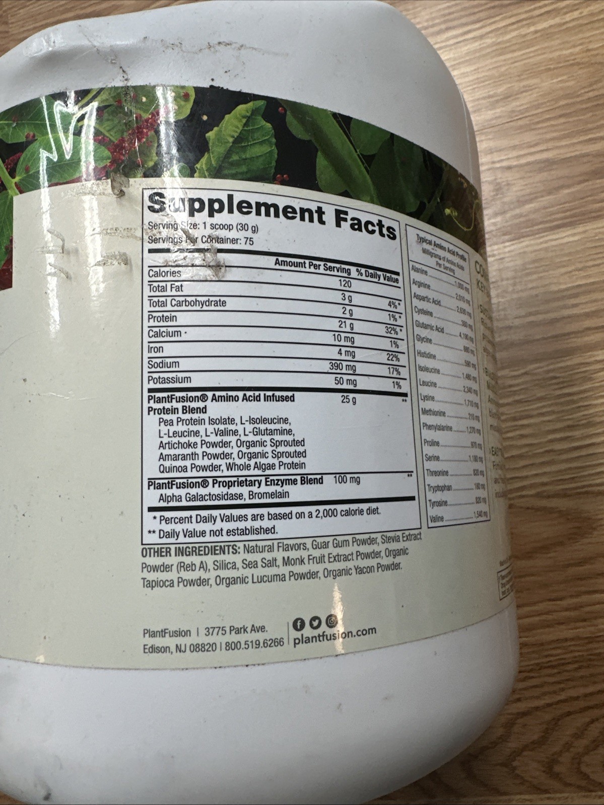 PlantFusion Complete Protein Powder, Creamy Vanilla Bean, 5 lb Dented 10/28