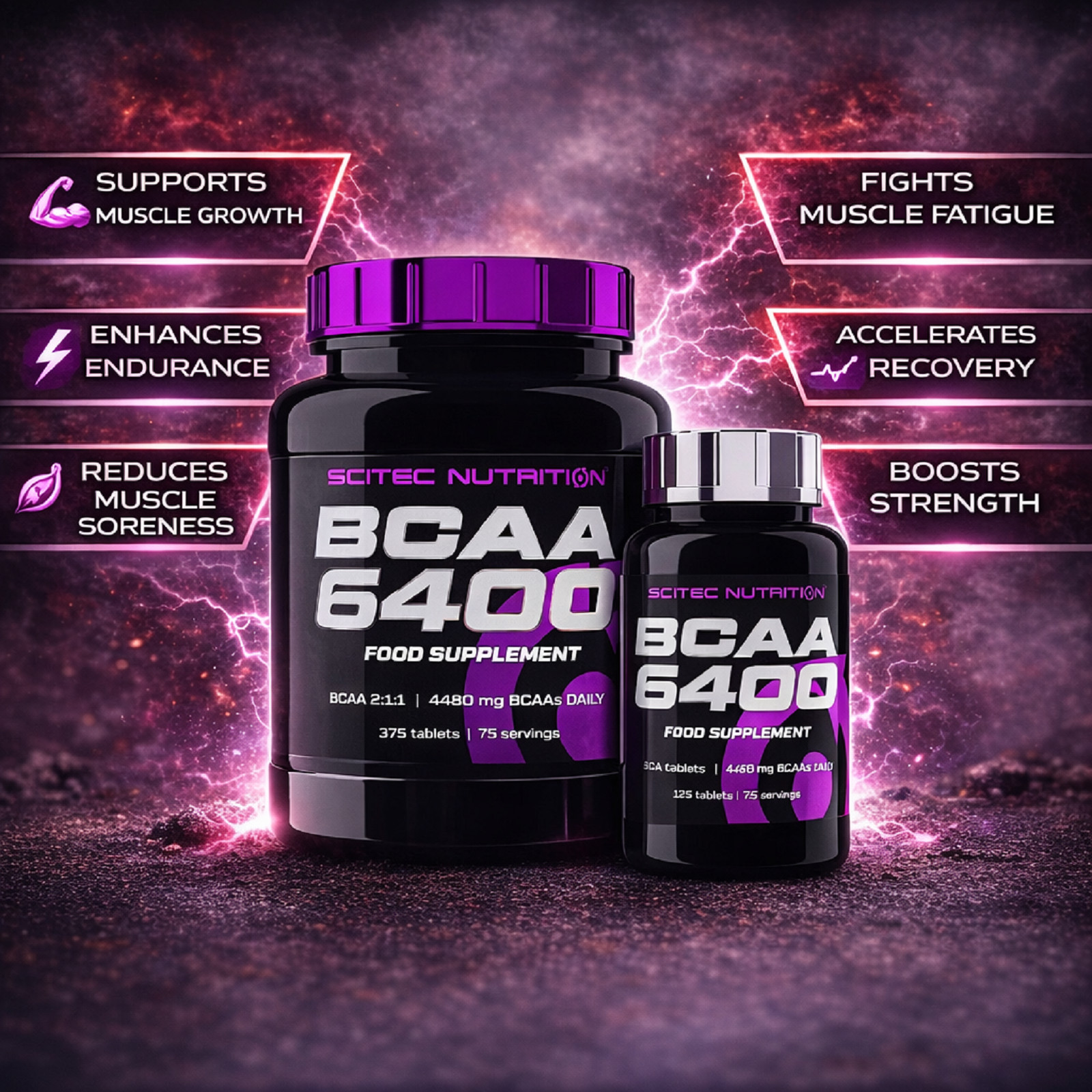 SCITEC BCAA 6400 – Essential BCAA Amino Acids Top Quality Muscle Growth Tablets