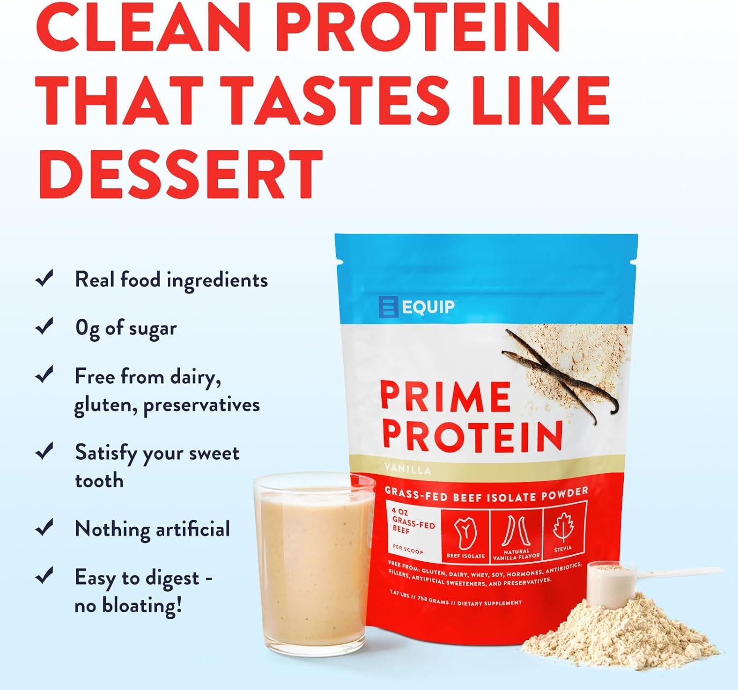 Foods Prime Protein Powder | Clean, Grass Fed Beef Protein Powder | Carnivore Pr
