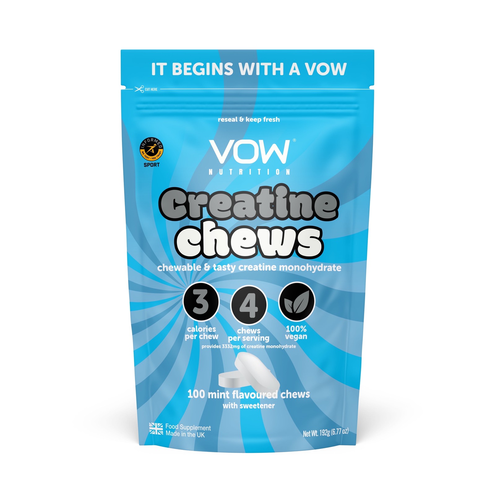 Creatine Chews, Apple, Mango and Lime, 100 Count