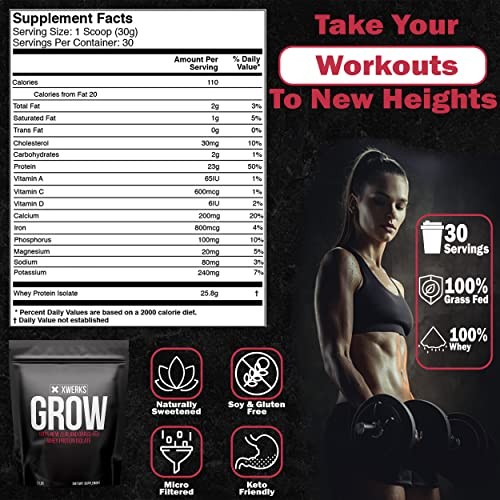 Xwerks Grow 100% New Zealand Grass-Fed Whey Protein Isolate 25g – Strawberry