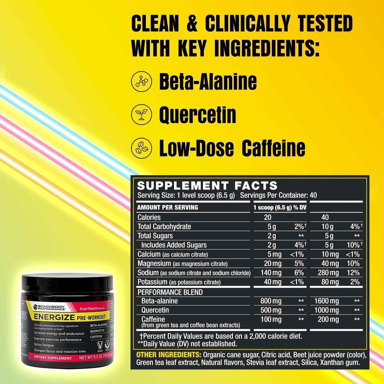 Energize Pre Workout Powder – Enhanced Energy & Focus Formula, 40 Servings