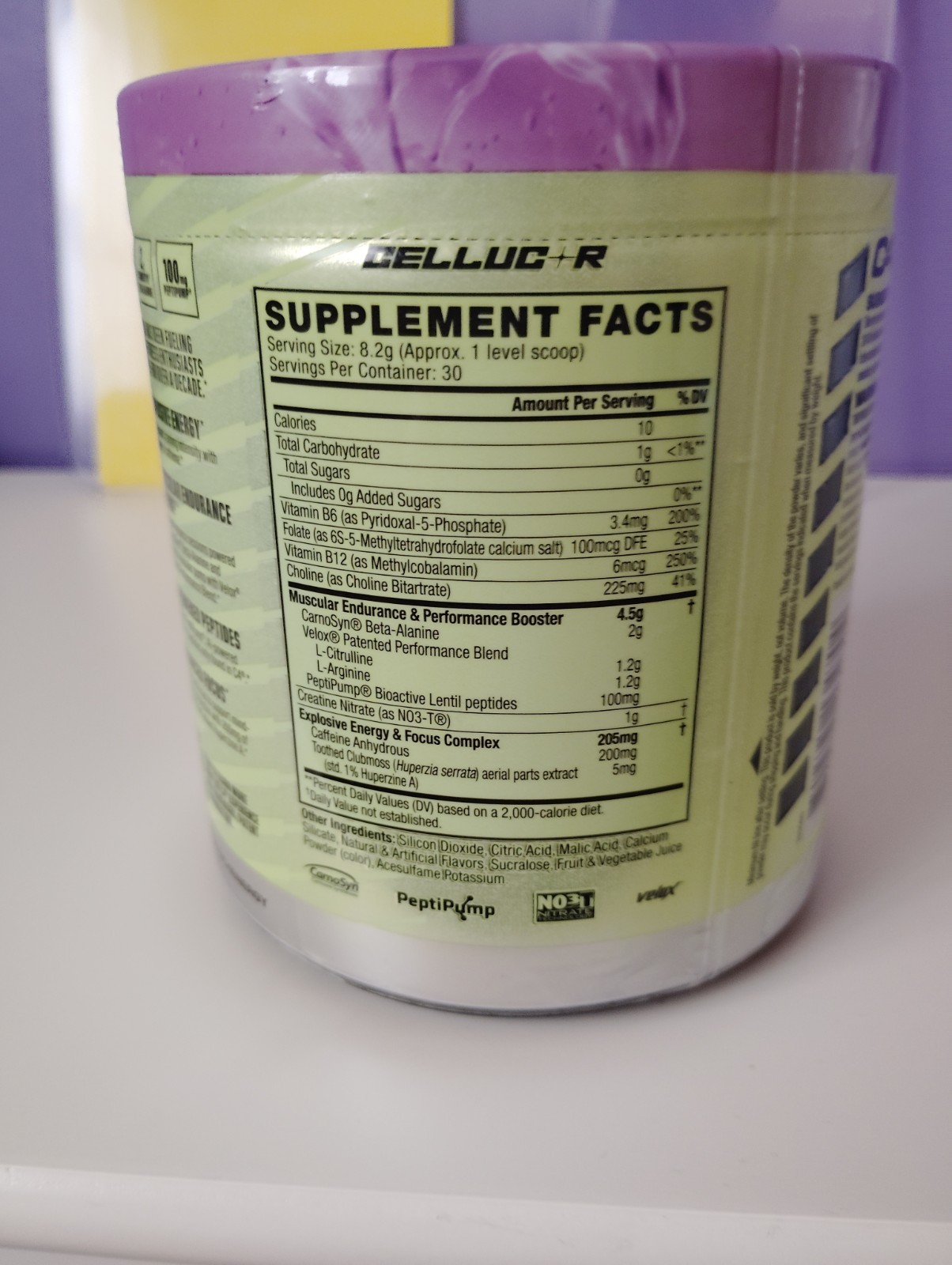 This is a Cellucor C4 Original Pre-Workout powder in the Grape Popsicle flavor.