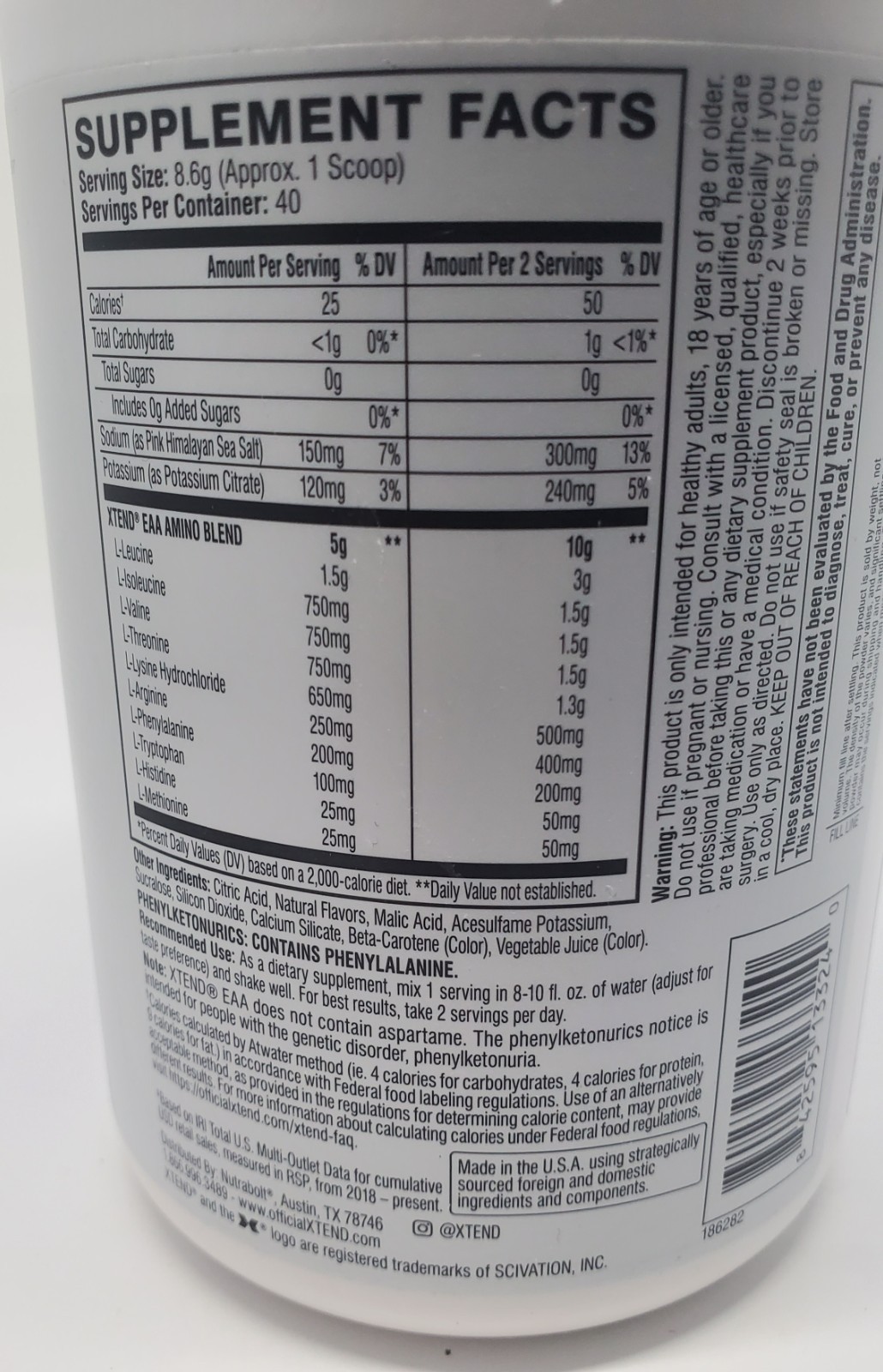 Xtend EAA + BCAA Powder for Muscle Recovery & Lean Muscle Growth, 9 Essential Am