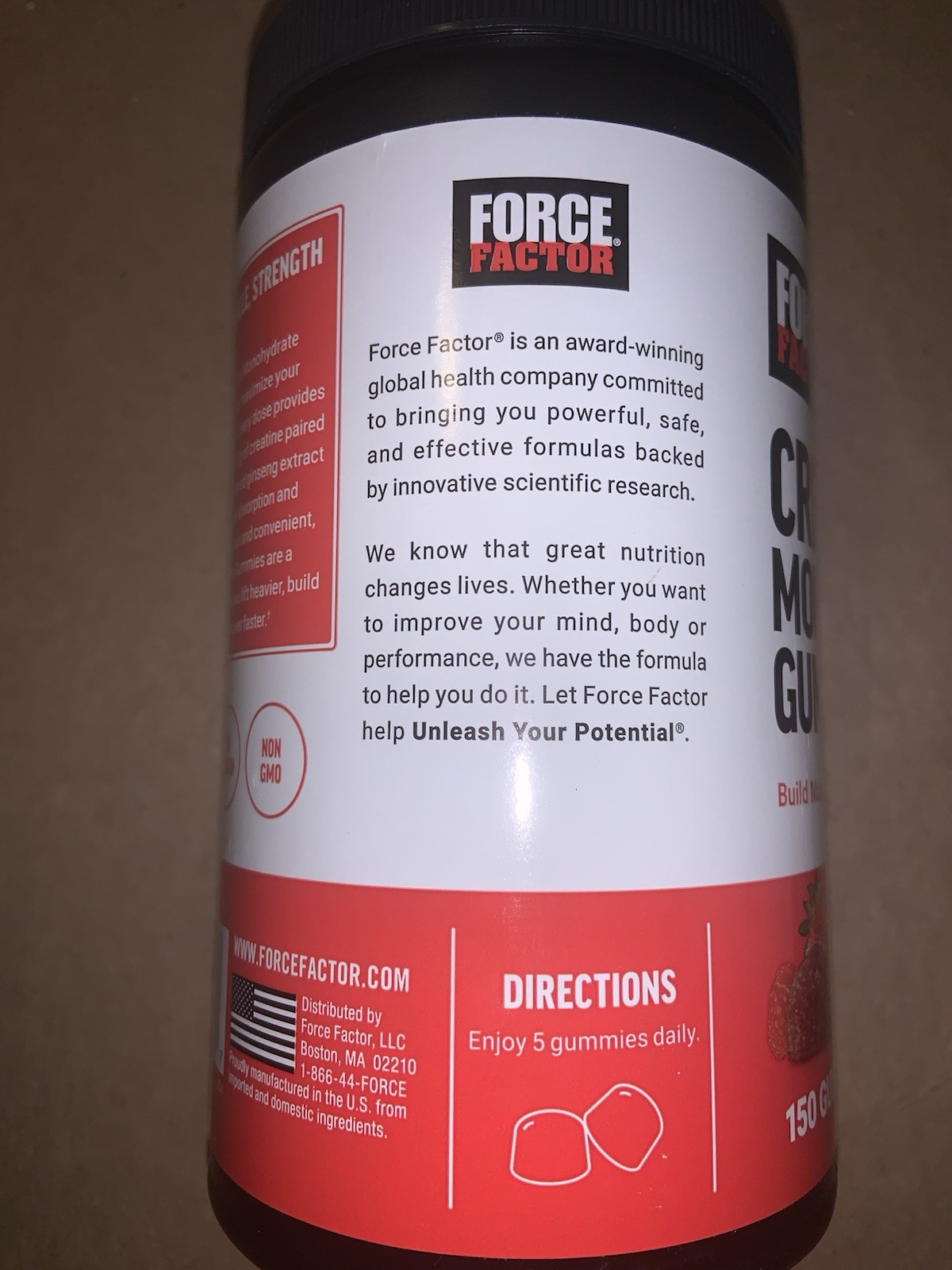 4X Lot Force Factor Creatine Mono hydrate Gummies 5 G 150ct Ex 01/28