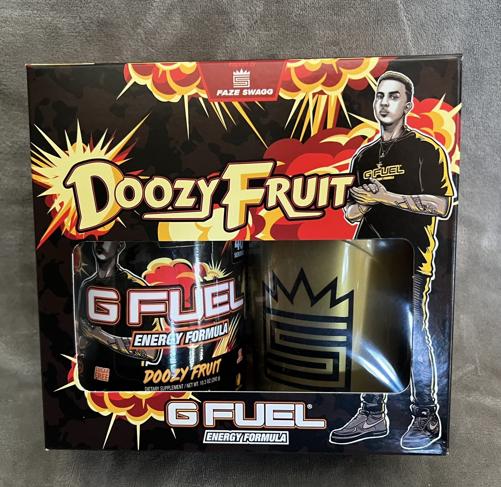 G Fuel Doozy Fruit Gfuel Box Faze Swagg Shaker, Sticker, Empty Tub READ