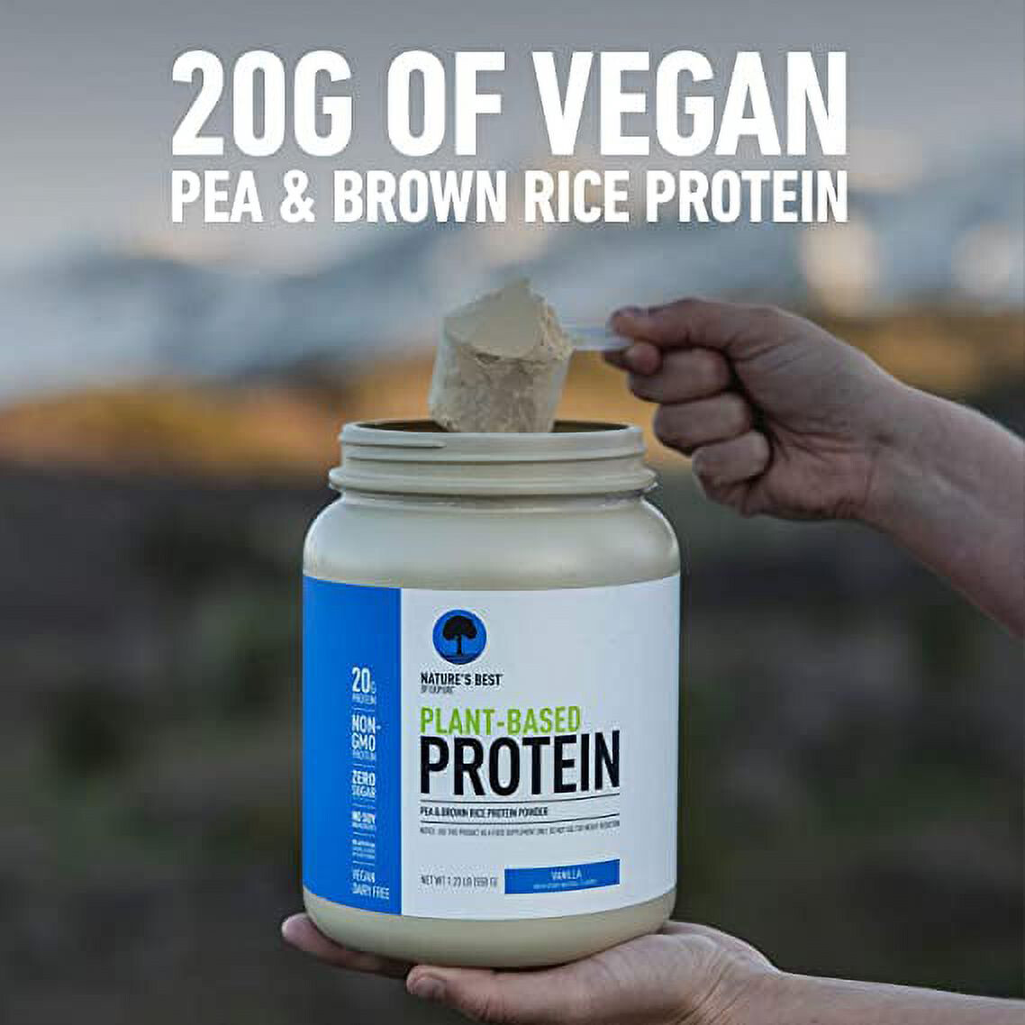 Vegan Protein Powder from Isopure, with Monk Fruit Sweetener Vanilla 22 Servings