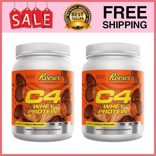 2 Pack C4 Whey Protein Powder, Reese’s Peanut Butter Cup Flavor, 18 Serv Pk