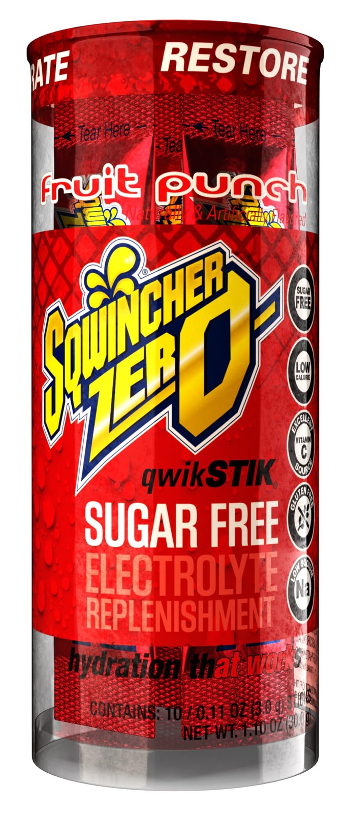 Sqwincher Zero Qwik Stik 4 Flavor Variety Pack Sugar Calorie Sodium Electrolyte