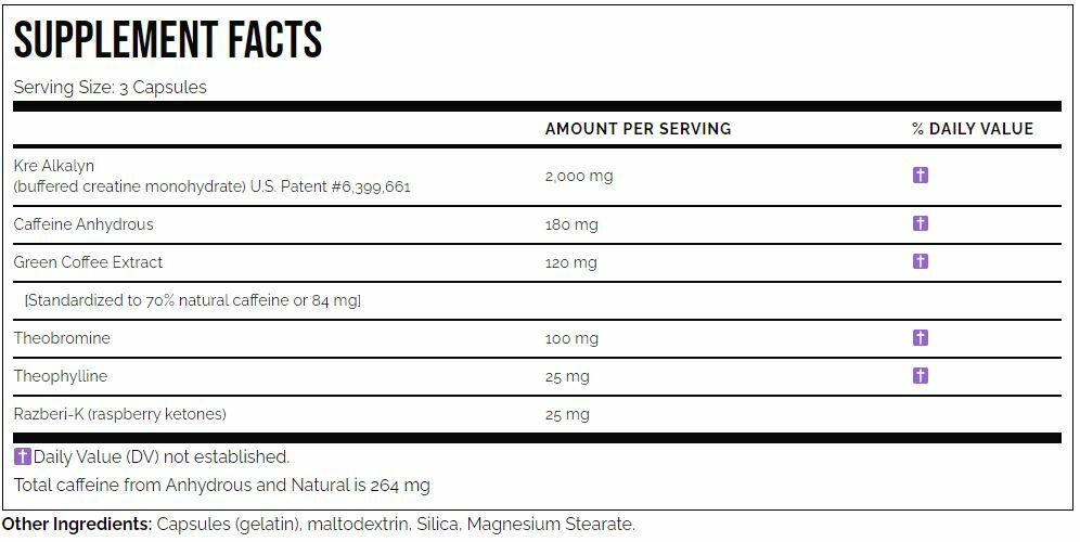 EFX KRE ALKALYN HARDCORE Creatine Thermogenic Fat Loss Energy 120 Capsules