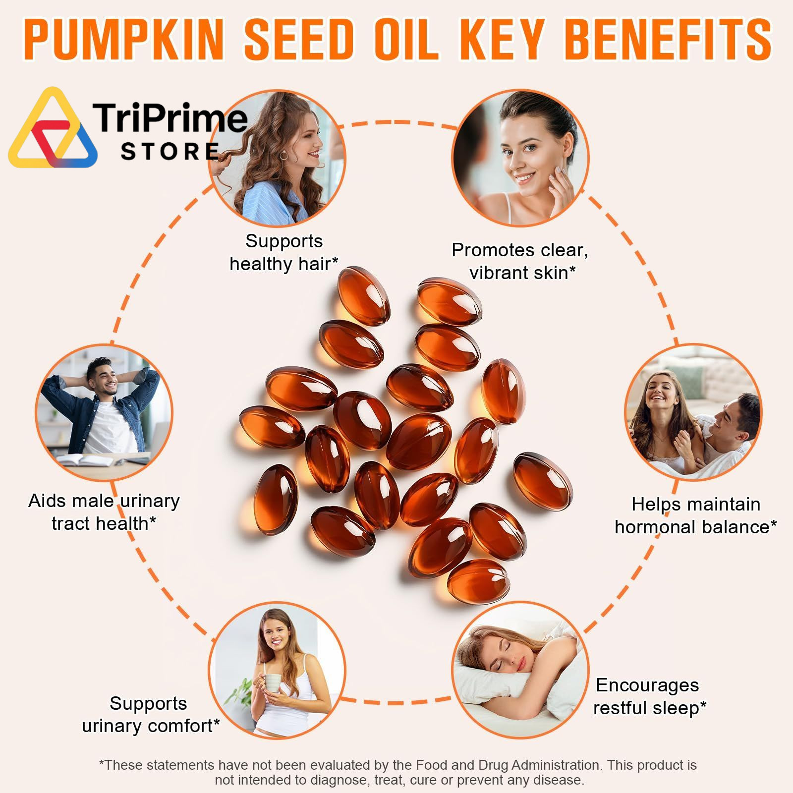 Pumpkin Seed Oil with Saw Palmetto, 1000mg per Serving, 1 Count (Pack of 1)