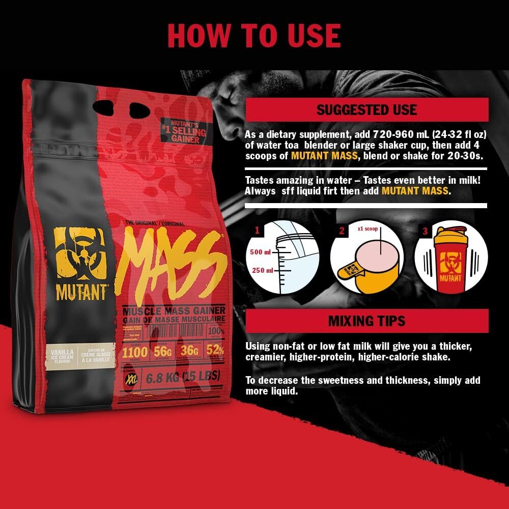 Mutant Mass Weight Gainer Protein Powder Build Muscle Size and Strength