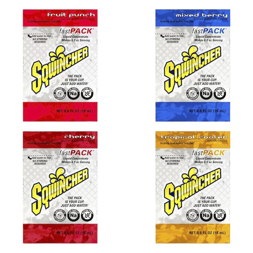 Liquid Electrolyte Concentrate, Berry & Tropical Fusion, 4-Flavor Variety Pack