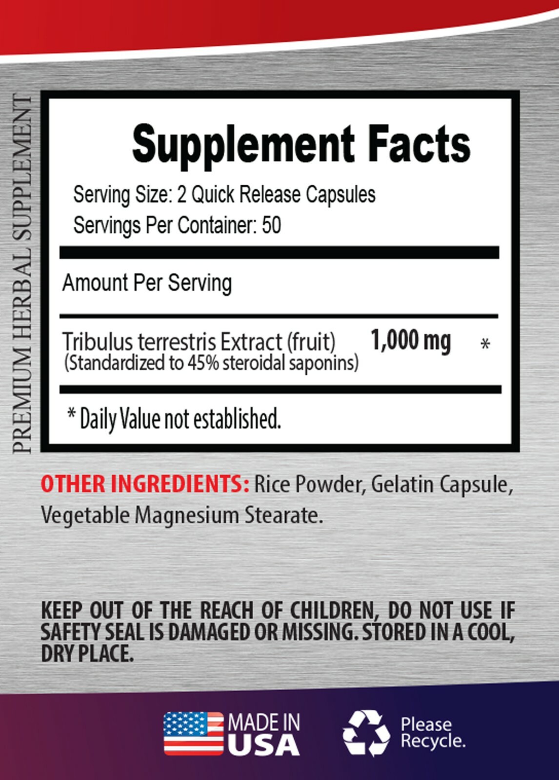 Great working product – TRIBULUS TERRESTRIS 1000MG 3 Bottles 300 Capsules