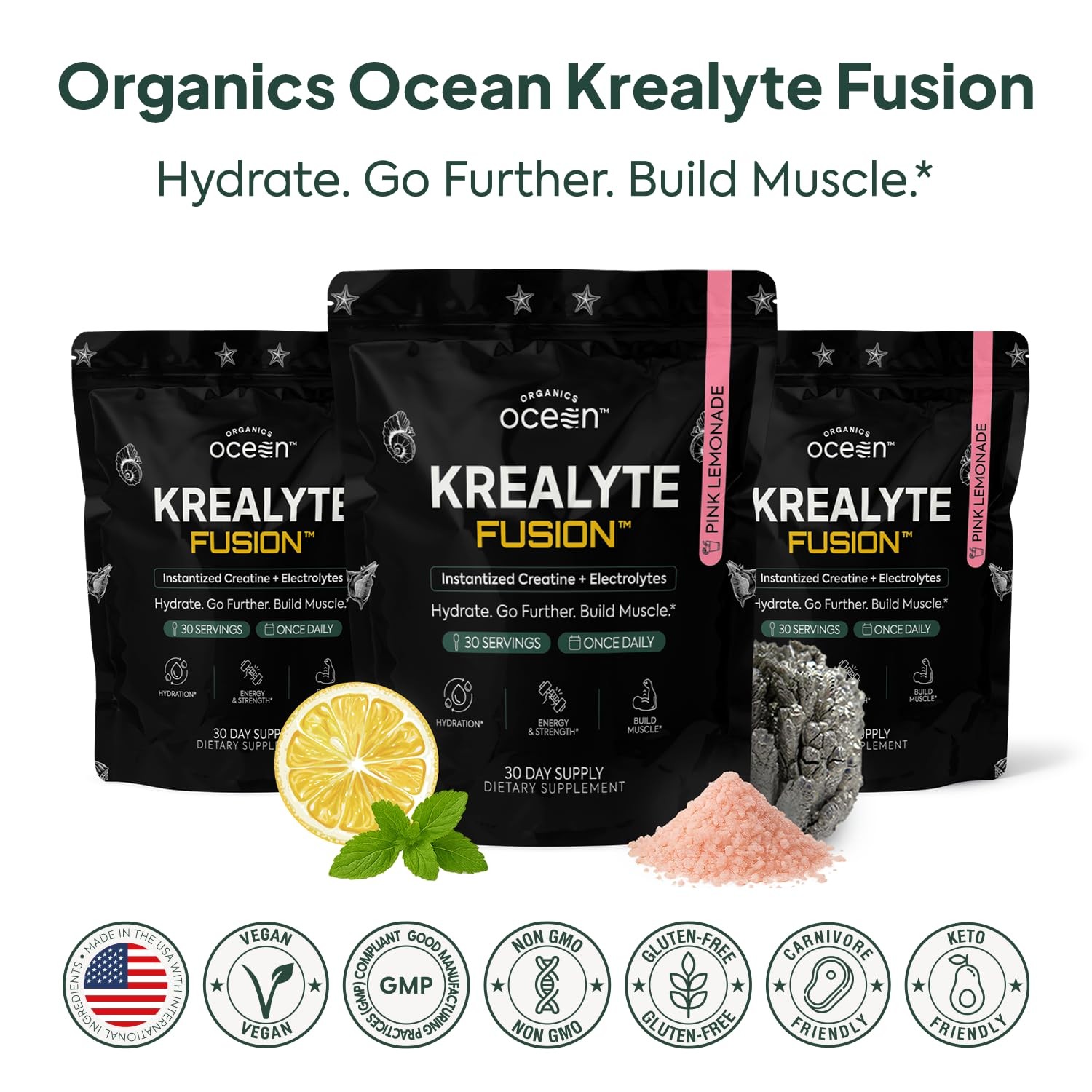 Organics Ocean Krealyte Fusion – Instantized Creatine Monohydrate Powder with…