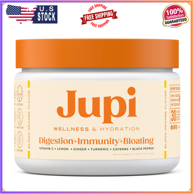 Jupi Hydration Powder Turmeric & Ginger, Vitamin C, Citrus, 30 Servings