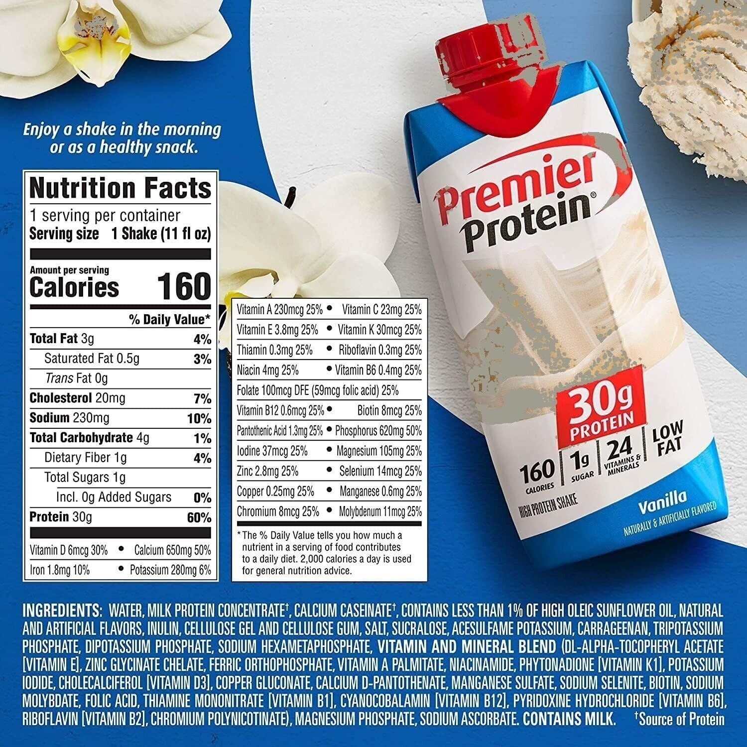 Premier Protein Shakes 2 Cake Batter, 2 Chocolate & 2 Vanilla 11 Fl oz