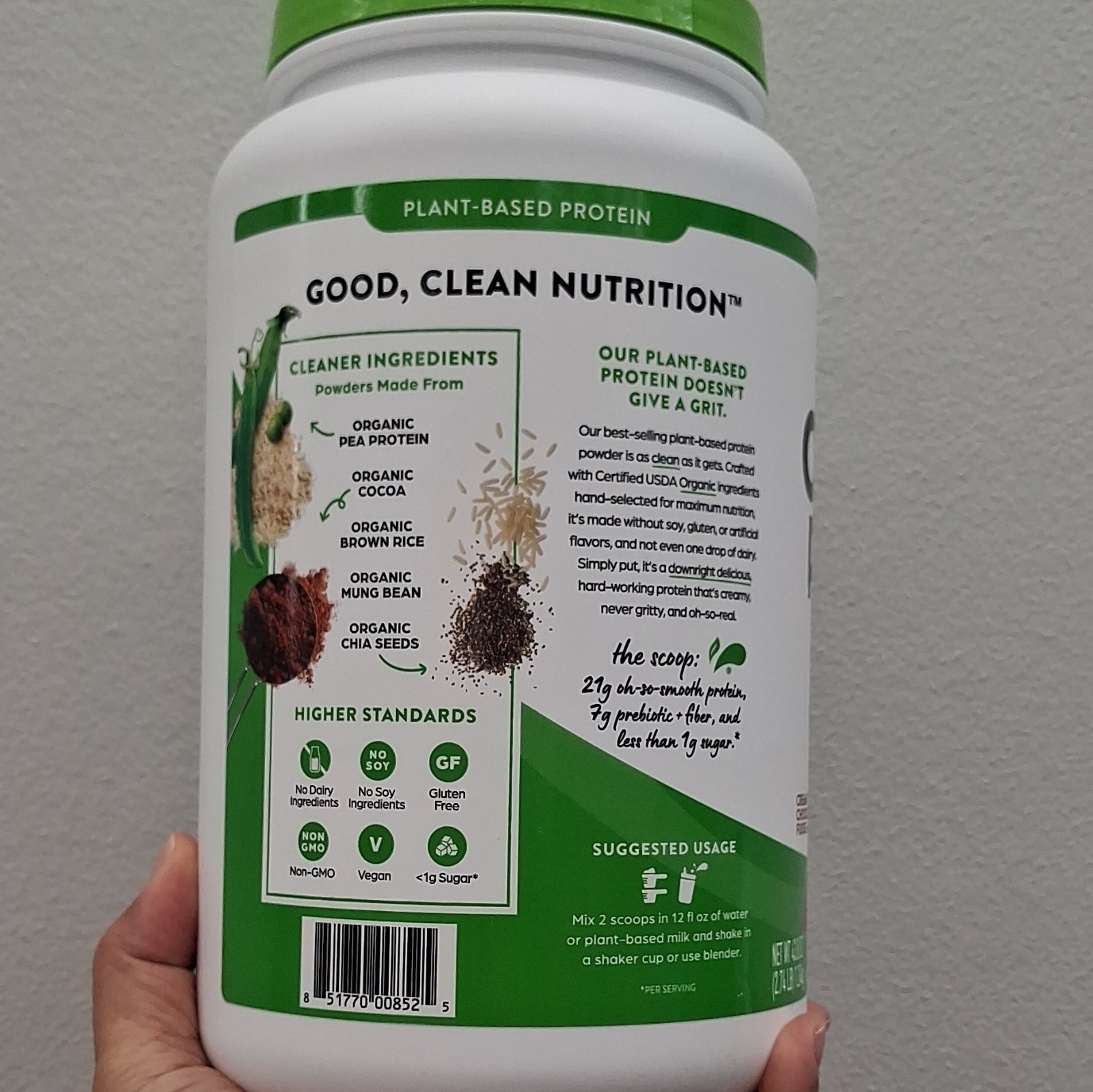 Orgain Plant-Based Protein Powder Creamy Chocolate Fudge 43.8 oz Vegan