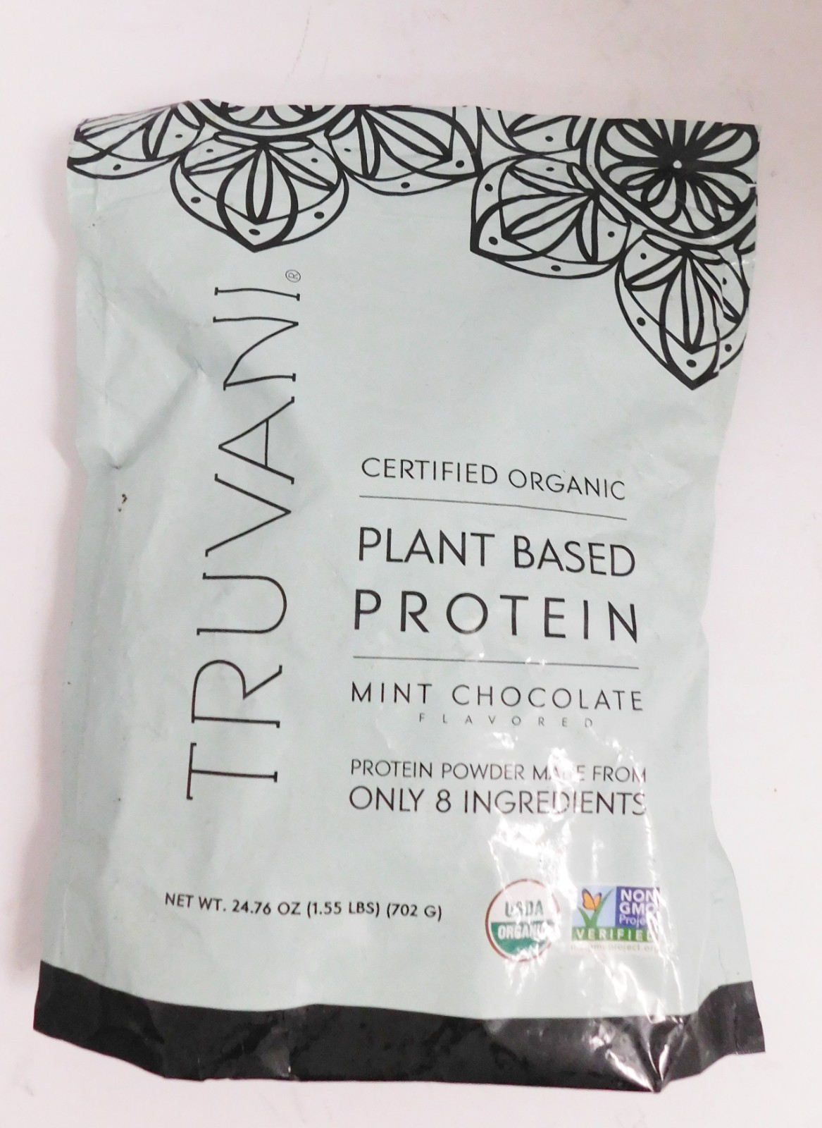 Truvani Vegan Organic Protein Powder Mint Chocolate Plant Based 20 servings 4/27
