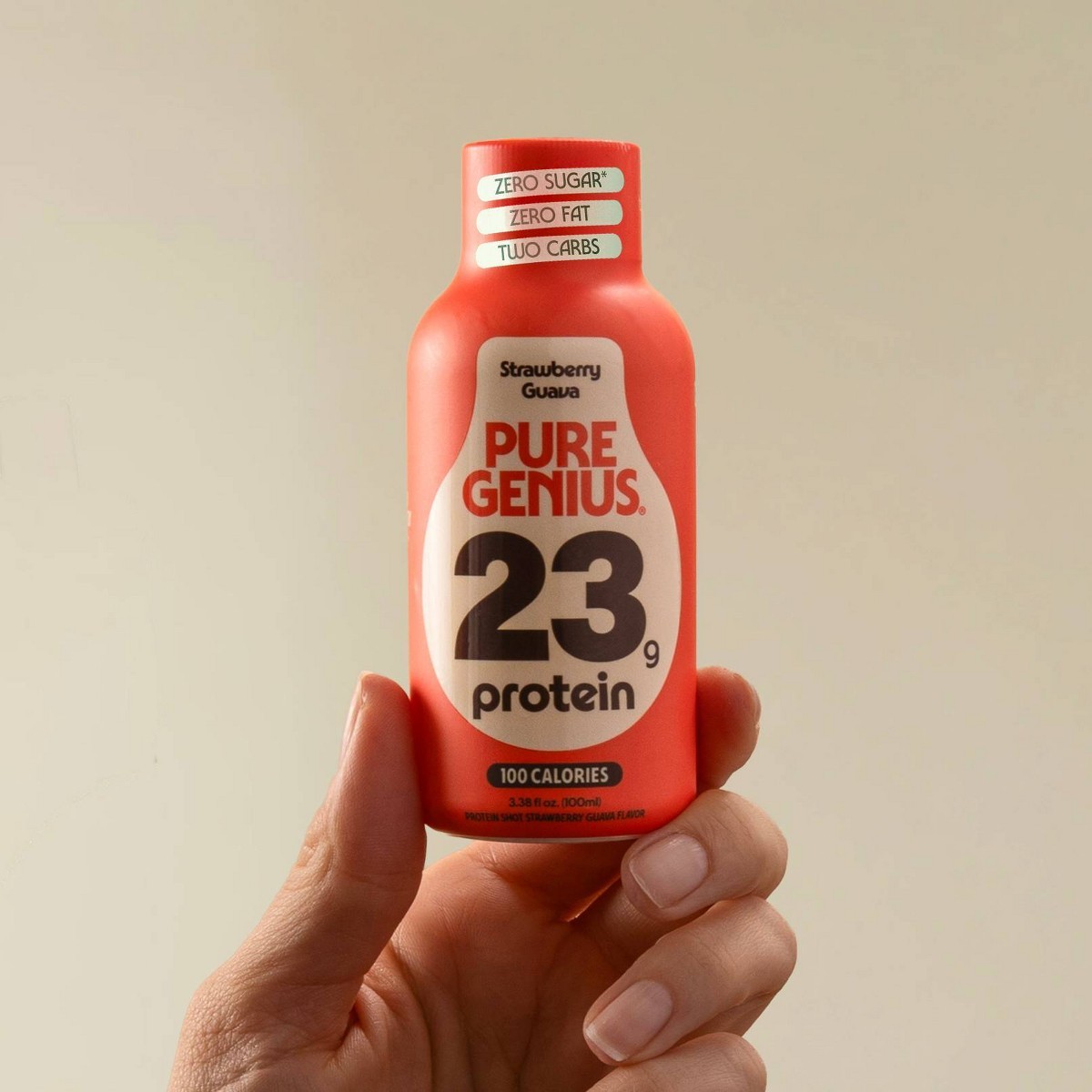 Pure Genius Liquid Protein Shot – Strawberry Guava – 3.38 floz/4pk