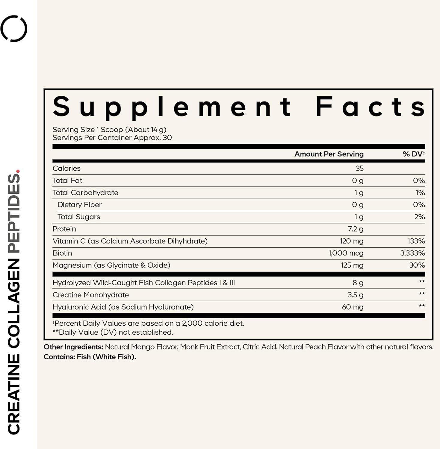 Codeage Creatine Collagen Peptides – Creatine Monohydrate Powder Supplement, Wil