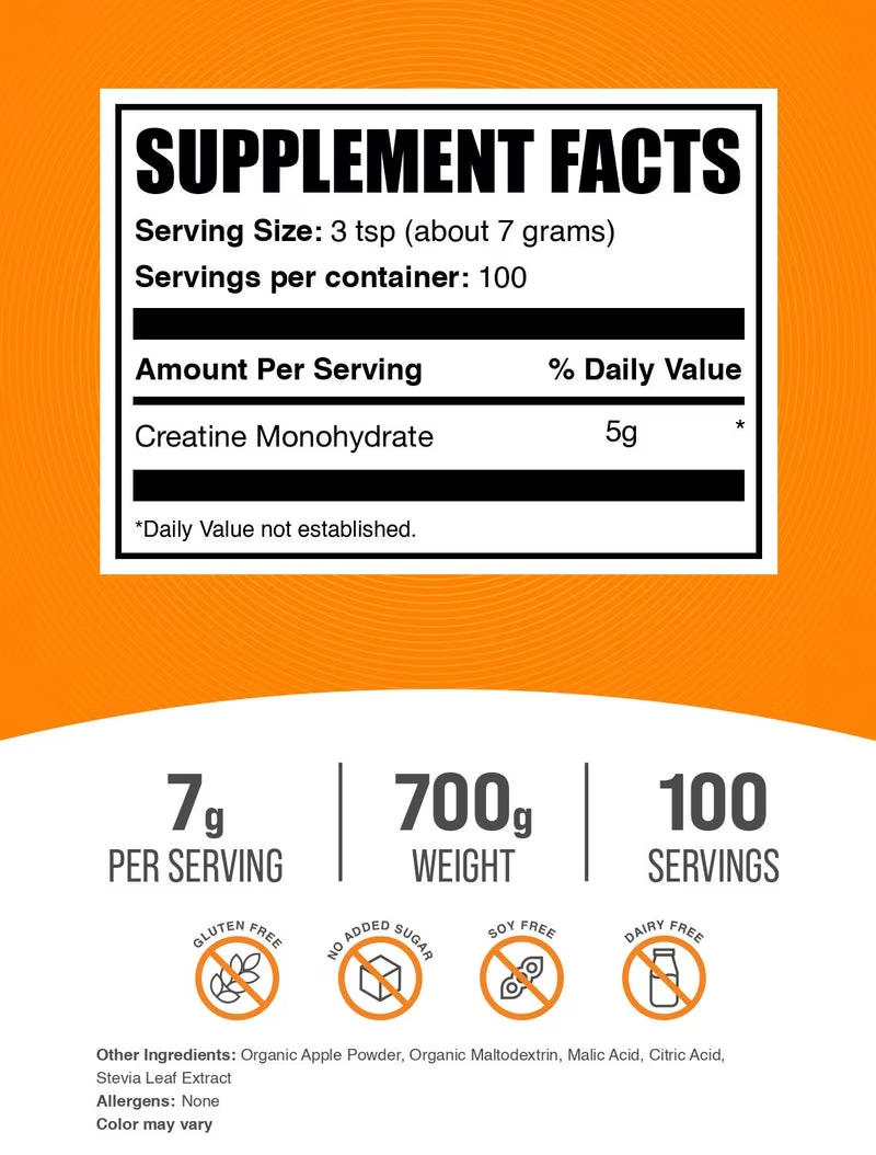 Bulksupplements Creatine Monohydrate Powder – Creatine Supplement, Micronized Cr