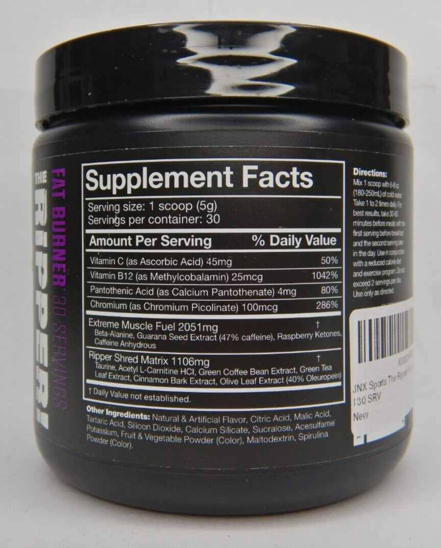 *OPENED LID* JNX Sports The Ripper Fat Burner Dark Grape 5.3oz – 150g EXP06/2024