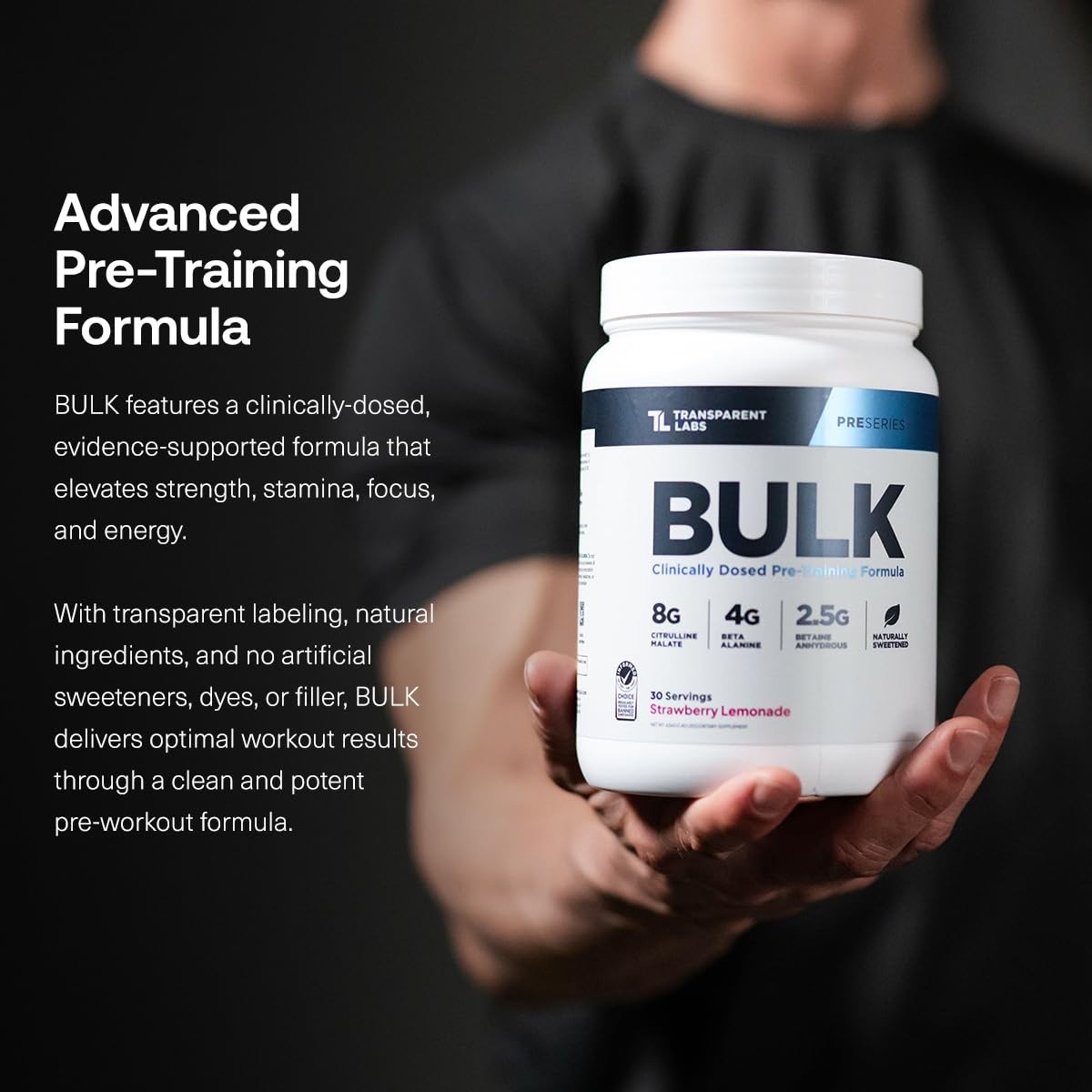 Advanced Pre-Workout Powder – Naturally Sweetened, Muscle Building Formula, 30 S