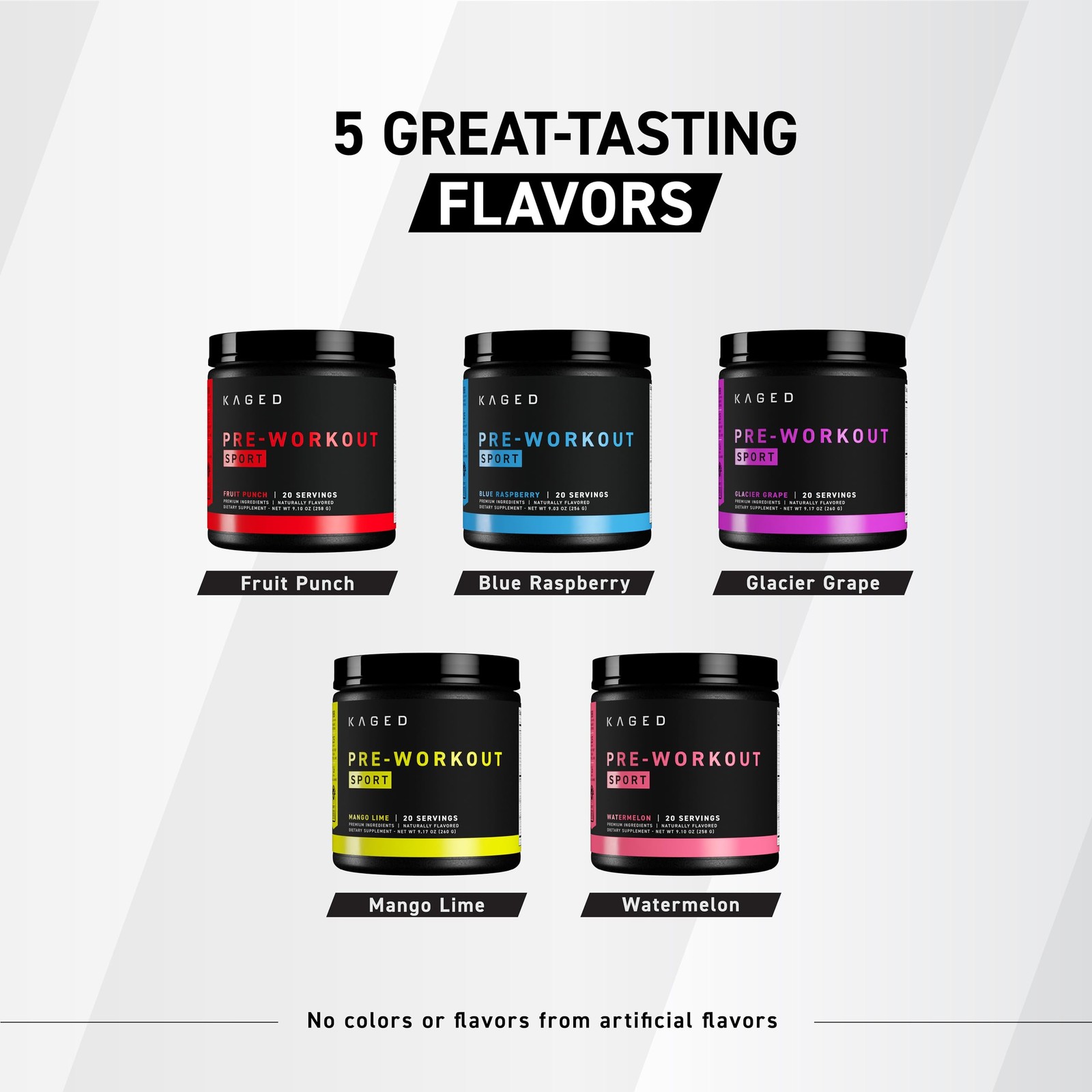 Pre Kaged Sport Pre Workout Powder 20 Servings Clean Energy Endurance Hydration