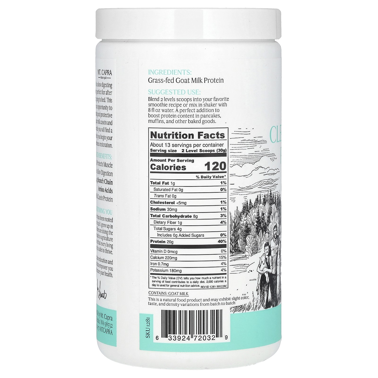 Clean Whole Protein, Unsweetened, 14.1 oz (400 g)
