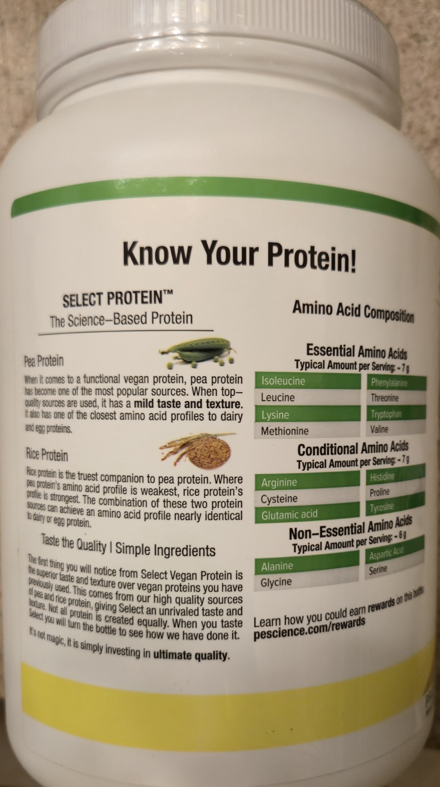 PESCIENCE SELECT PLANT PROTEIN Vegan 2lb (27 Serv) Peanut Butter BEST BY 11/26